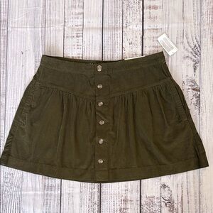 American‎ Eagle Outfitters Olive High Rise Pleated Mini Skirt 16 NWT